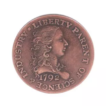 1792 год, латунная винтажная коллекционная монета США номиналом 1 цент, памятная монета