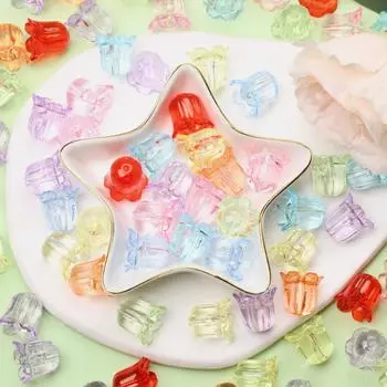 17*15 мм 10 шт прозрачные бусины ландыша акриловые россыпью для изготовления украшений своими руками креативная ручная работа материал синий