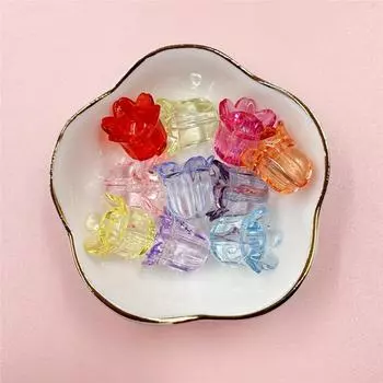 17*15mm 10PCS Creative Acrylic Fashion Lily Of The Valley Loose Beads for Jewelry Making DIY Necklace Handmade Material Bracelets Accessories синий