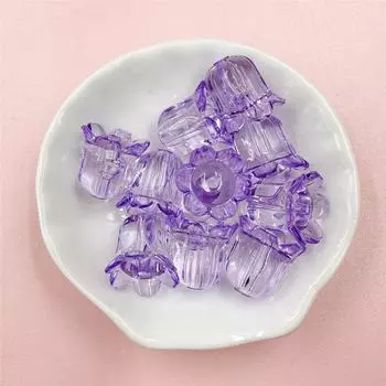17*15mm 10PCS Lily Of The Valley Loose Beads Acrylic Fashion Handmade Material for DIY Bracelets Jewelry Making Creative Transparent Accessories фиолетовый