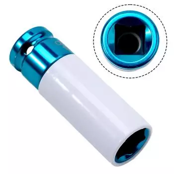 17/19/21 мм цветной защитный рукав для шин, глубокая ударная гайка, гнездо для легкосплавных колес, пневматический гаечный ключ для шин светло-синий
