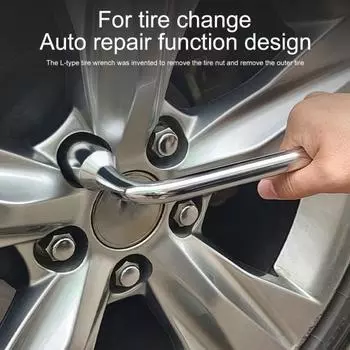 17/19/22/24 мм Шинный ключ с высоким крутящим моментом, нескользящий инструмент для снятия автомобильных шин, высокоуглеродистая сталь, 2-концевой торцевой ключ L-типа, шестигранный ключ, гаечный ключ, инструмент 17mm