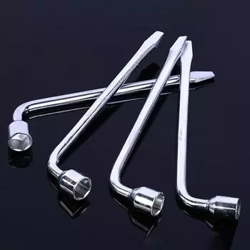 17/19/22/24 мм Шинный ключ с высоким крутящим моментом, нескользящий инструмент для снятия автомобильных шин, высокоуглеродистая сталь, 2-концевой торцевой ключ L-типа, шестигранный ключ, гаечный ключ, инструмент 17mm