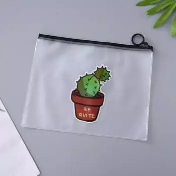 17,1*21,2 см папка для файлов с принтами кактуса, прозрачный карман для документов, сумка для канцелярских принадлежностей для студентов, детская сумка для карандашей и ручек, чехол