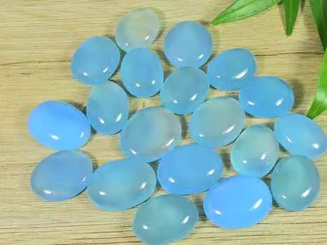 17-20 мм натуральный голубой оникс 19 шт овальный кристалл кабошон драгоценный камень россыпью лот RQ-2591