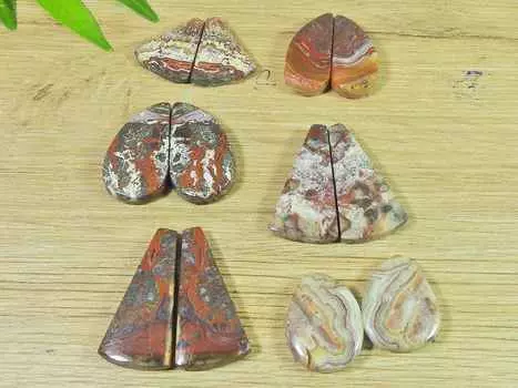 17-21MM натуральный агат Crazy Lace Fancy подобранная пара драгоценных камней россыпью 6 пар лот RQ-2365