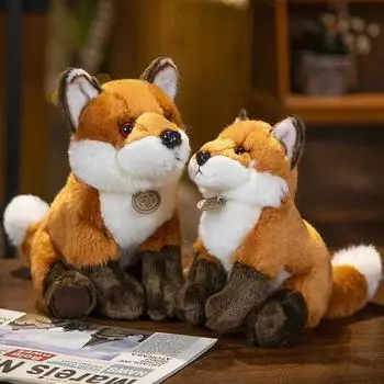 17/23/30 см Reallife Fox Plushie мягкие игрушки дикие животные реалистичные куклы для домашнего декора игрушки 17cm коричневый
