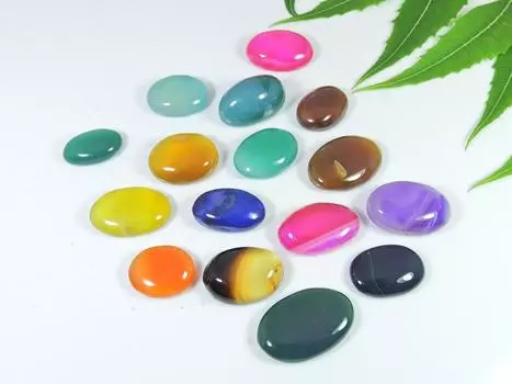 17-23 мм многоцветный оникс форма овальный кабошон драгоценный камень россыпью 16 шт лот 271 карат RQ-2570