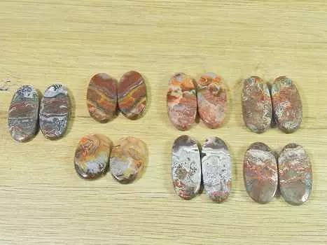 17-24MM натуральный сумасшедший кружевной агат овальная пара драгоценных камней россыпью 7 пар лот RQ-2370