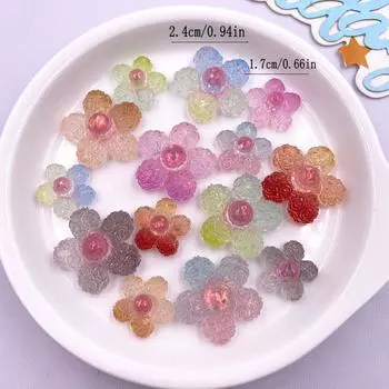 17/24мм Разноцветные Смоляные Конфетные Цвета Кристальные Фигурки Роз Плоская задняя часть Стразы DIY Свадебные Скрапбуки Аксессуары Поделки 2.4CM 10PCS