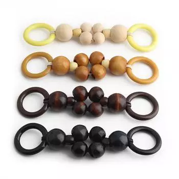 17,5 см удлиненный плетеный деревянный ремень для сумки аксессуары ручки для универсального ремня для сумки через плечо деревянная бусина веревка плетеная ручка чёрный