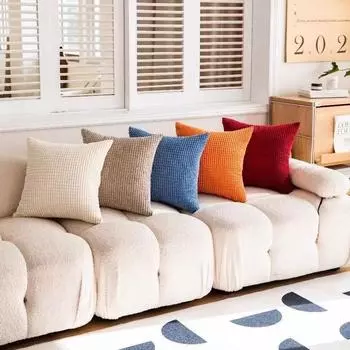 17,72 17,72 дюйма, вельветовый чехол с большим кукурузным зерном, плюшевый чехол для подушки, наволочка для дивана, украшение для домашней кровати 4545CM/17.717.7inch серый