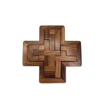 17,78 см Деревянный пазл 3D пазл Дерево, Головоломки для взрослых Деревянные игрушки и 3D Головоломки Развивающие игры Форма знака плюс