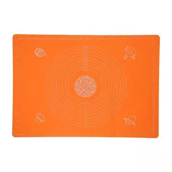 17,7x25,6 дюймов силиконовый коврик для выпечки бытовой коврик для раскатывания теста со шкалой для домашней кухни, оранжевый оранжевый