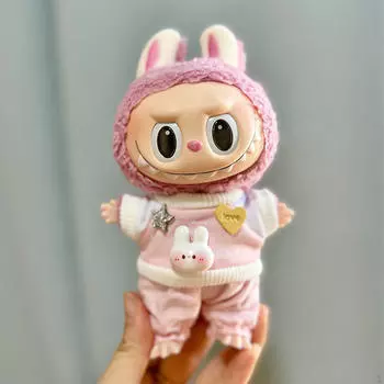 17 см плюшевая кукольная одежда кролик толстовка мягкие костюмы животных удобная мода розовый