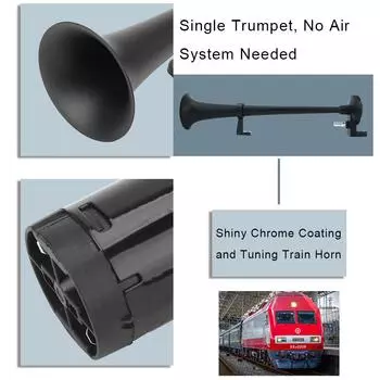 17 дюймов 150 дБ для автомобиля грузовик поезд мото универсальный 12 В 180 Герц гудок супер громкий одинарный труба компрессор автомобильный воздушный гудок чёрный