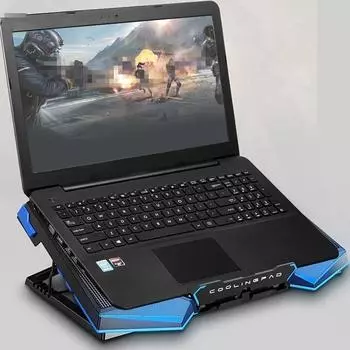 17-дюймовая игровая охлаждающая подставка для ноутбука с шестью вентиляторами и светодиодным экраном, двумя портами USB, портативная охлаждающая подставка для ноутбука 18 дюймов