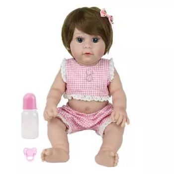 17-дюймовая кукла-реборн, розовая принцесса, девочка, полностью виниловая, реалистичная, силиконовая, детская игрушка