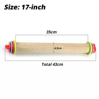 17-дюймовая регулируемая скалка с кольцами толщины для выпечки, печенья, теста, помадки, пирожных, блинов, пиццы, пирогов, пасты шоколадный