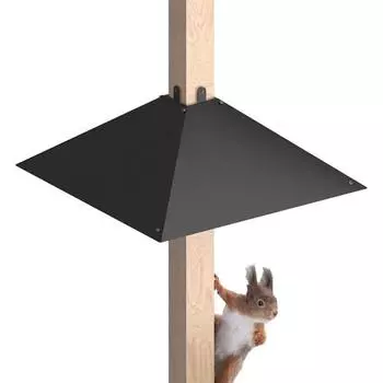 17-дюймовый большой экран от белок для кормушки для птиц, наружный столб, крепление на столб, квадратный защитный металлический экран от белок чёрный