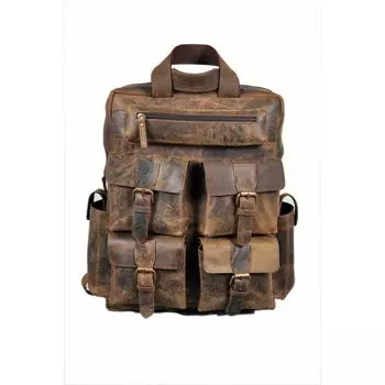 17-дюймовый кожаный винтажный мужской портфель через плечо для ноутбука, школьный портфель, сумка 12 x 17 x 5 in коричневый