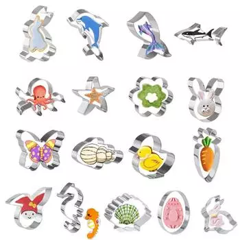 17 форма для резки печенья из нержавеющей стали, форма для печенья «Пасха Океан», мультяшная серия, форма для печенья с помадкой