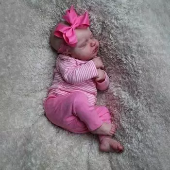 17 Inch Simulation Baby Rebirth Doll Loulou Reborn Doll Children Gift Toy розовый