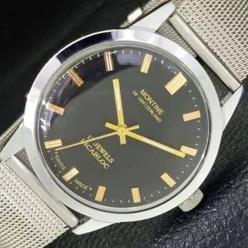 17 КАМНЕЙ MONTINE РУЧНОЙ ЗАВОД ШВЕЙЦАРСКИЕ МУЖСКИЕ ВОССТАНОВЛЕННЫЕ НАРУЧНЫЕ ЧАСЫ a427454-2 RL-a427454