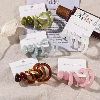 17 км богемные геометрические серьги-гвоздики из смолы, набор для женщин, милые радужные цвета, розовые, синие акриловые серьги Brinco, ювелирные изделия