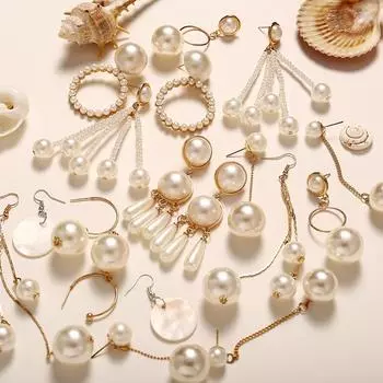 17 км геометрические жемчужные серьги женские цветные серьги-капли с круглым сердечком однотонные корейские ювелирные изделия