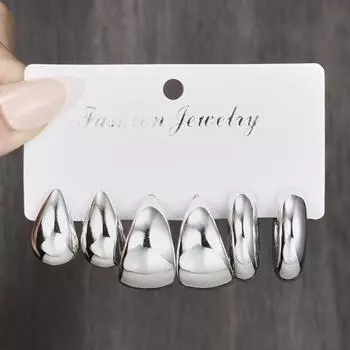 17 км металлические индивидуальные креативные ретро-простые золотые и серебристые серьги-бобы для женщин в подарок серебряный