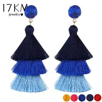 17 км модные многослойные серьги-капли с кисточками для женщин, массивные женские богемные вечерние ювелирные изделия, подарки