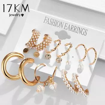 17 км модные золотые металлические серьги для женщин, набор серег с бабочками, модные висячие серьги с жемчугом и кисточками, ювелирные изделия