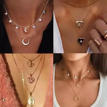 17 км винтажное цветное ожерелье с подвеской в виде сердца для женщин, длинные хрустальные ожерелья, подвески, модные украшения