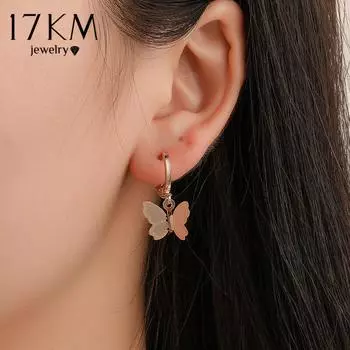17 км винтажные серьги-бабочки для женщин, модные полые серьги-подвески Brincos, висячие серьги с геометрическим узором, модные украшения