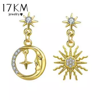 17 км винтажные серьги с солнечной звездой для женщин и девочек, большие золотые серьги с геометрическим рисунком, полые серьги Brincos, женские модные украшения