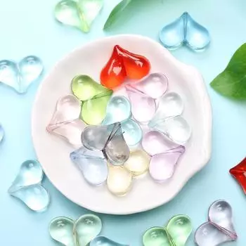 17 мм * 22 мм, 20 шт., «сделай сам», ювелирные изделия в форме сердца, аксессуары, милые серьги, ожерелье для акрила, ручная работа, свободные бусины, разделители, прозрачные 20Pcs