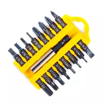 17-Pcs Screwdriver Bit Set Magnetic Rod Phillips Slotted Torx Hexagon Electric Drill Bits Power Household Hand Tools