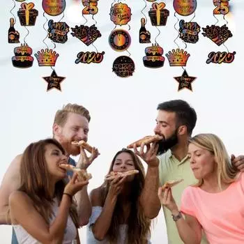 17 шт. 2025 новогодние подвесные завитки внутренние бумажные подвесные потолочные спирали украшения для домов магазинов офисов декор 1 Set