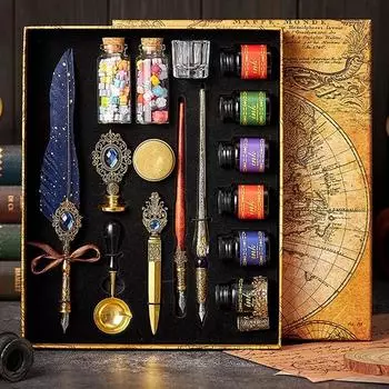 17 шт. антикварных перьевых ручек для посыпки чернилами, набор старинных каллиграфических ручек, художественные принадлежности для творчества, подарки для студентов, сделай сам белый