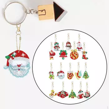 17 шт., брелки для ключей с росписью, декоративная коробка, ремесла, кулон со стразами, брелки, для