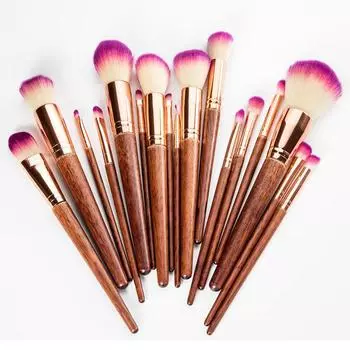 17 шт., фиолетовые кисти, профессиональные синтетические волосы, без щетины, основа, пудра, румяна, набор кистей для макияжа