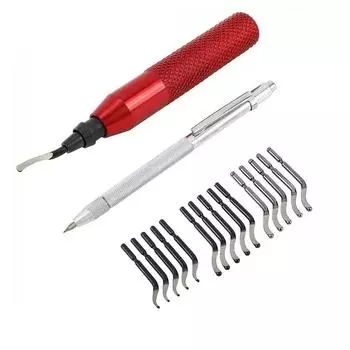 17 шт., инструмент для снятия заусенцев, 15 лезвий для удаления заусенцев из высокоскоростной стали, ручка-резак