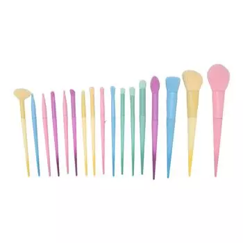 17 шт. Кисти для макияжа конфетных цветов, мягкий толстый алюминиевый тюбик, набор косметических кистей для свиданий и вечеринок