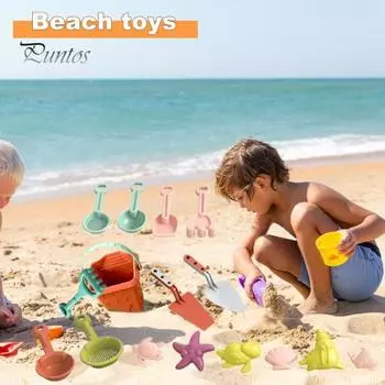 17 шт./компл. детская пляжная песочная игрушка с ведром, лопатой для песка, граблями, ситом, формочкой для песка в виде морских животных, инструменты для рытья на пляже для малышей, подарок для мальчиков и девочек set