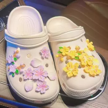 17 шт. подвески для обуви DIY креативная пряжка для украшения в виде цветущей вишни для обуви с отверстиями набор подвесок для детской вечеринки подарок для женщин и девочек