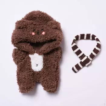 17 см комплект одежды для куклы с шарфом для плюшевых игрушек, аксессуары для одежды 6,69 дюймовые куклы коричневый