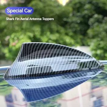 17 см Крышка антенны «Акулий плавник» для крыши автомобиля Наклейка из углеродного волокна Универсальная автомобильная радиостанция AM FM Антенна Усилитель сигнала Автомобильные аксессуары синий