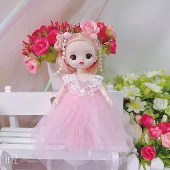 17 см кукла Барби маленькая кукла девочка принцесса кукла мини игровой домик кукла маленькая игрушка 17Cm розовый