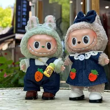 17 см кукла Лабубу платье наряд аксессуары мини-кукла идол одежда рюкзак брюки комплект Ropa Labubu одежда девочка подарок без куклы No Doll